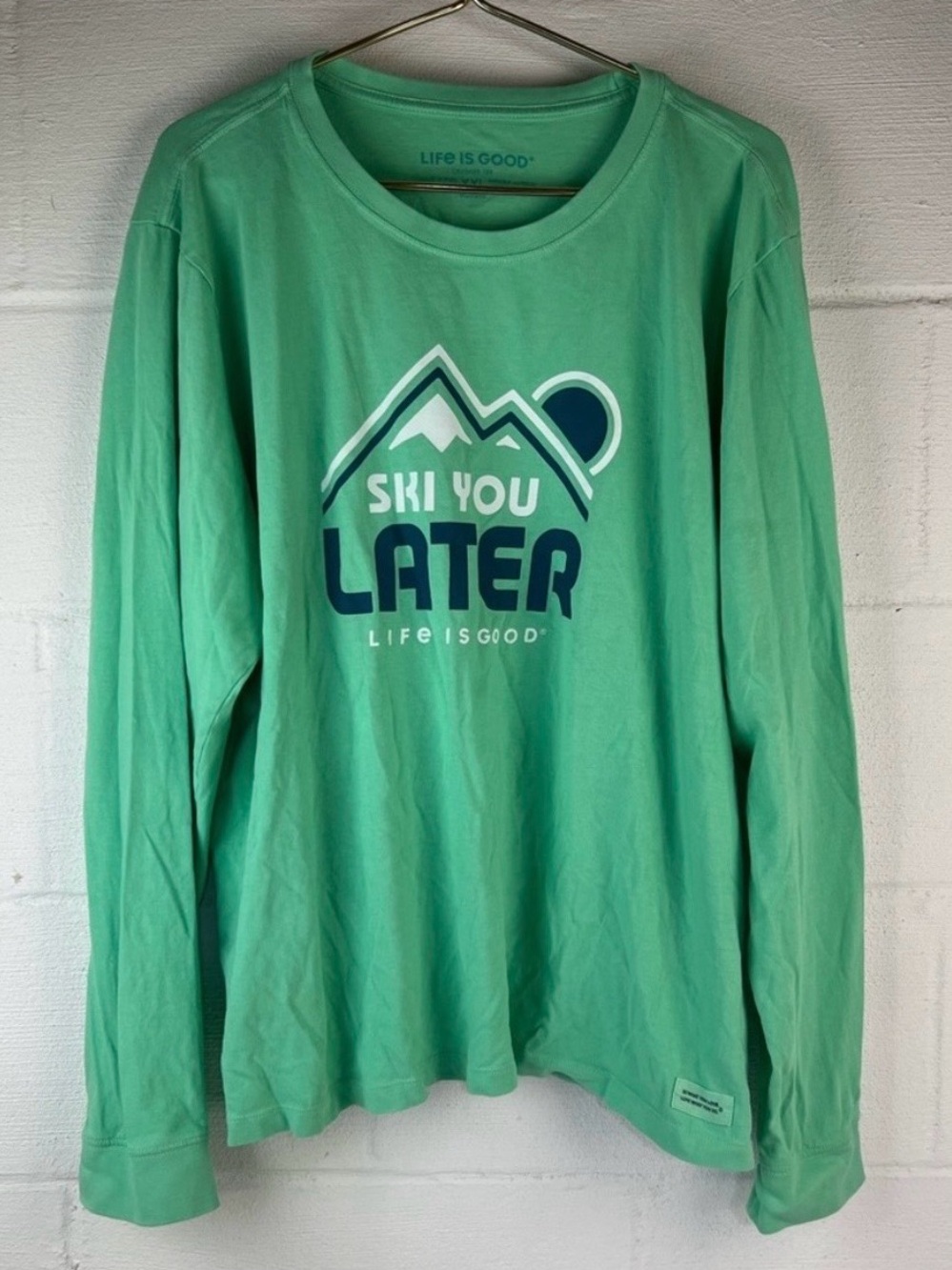 Life Is Good Seafoam Green Crusher Tee